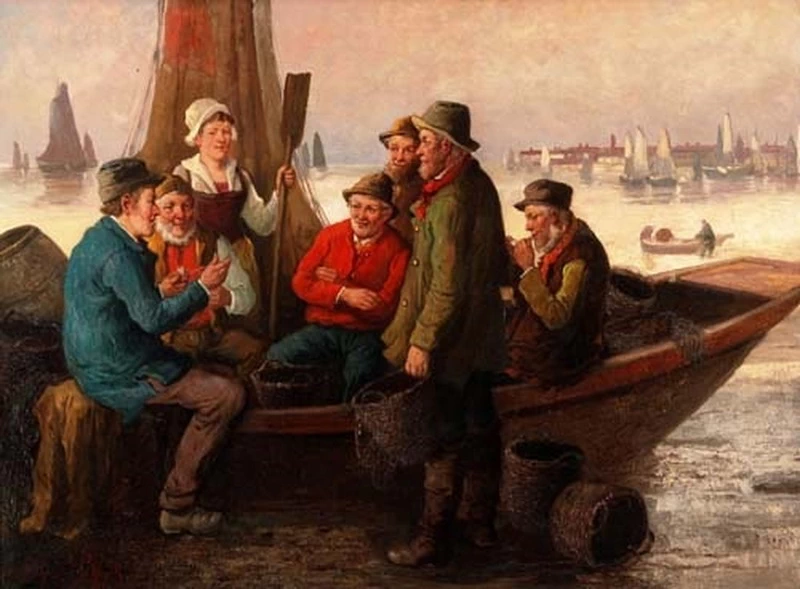 Pescatori in conversazione nel porto